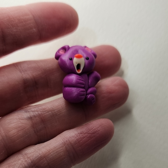Hand Crafted Jewelry - Purple Bear Figurine